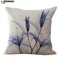 ‴ Modern Flowers ลินินหมอน Case Cushion Cover เอวตกแต่งห้องโซฟาหน้าแรก