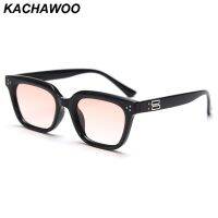 Kachawoo แว่นกันแดดโพลาไรซ์ขนาดเล็กกรอบ TR90สำหรับท่านชายหญิงแว่นกันแดดสี่เหลี่ยมท่องเที่ยวกลางแจ้งย้อนยุคสไตล์เกาหลีสีดำสีเขียวตรงข้าม