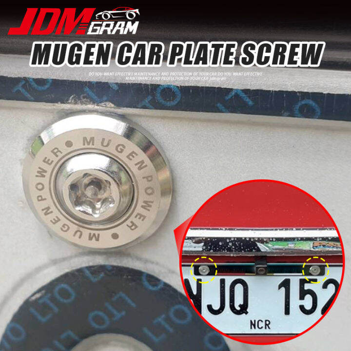 Titanium Car Number Plate Screws 2PCS Mugen Auto Motorcycle Rear Front