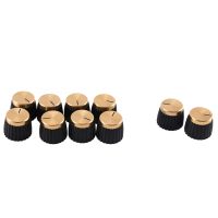 10Pcs Guitar AMP Amplifier Knobs Push-on Black+Gold Cap for Marshall Amplifier