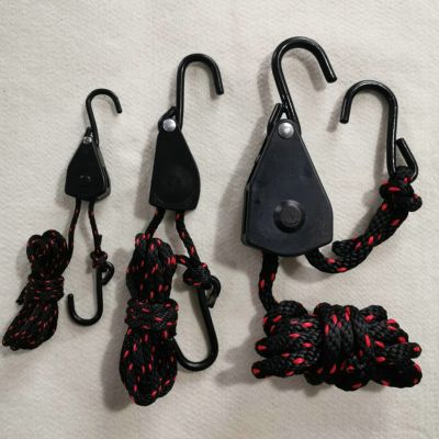 【YF】 1/8 1/4 3/8 inch Adjustable Lanyard Hanging Rope Clip for Tent Fan Lamp Pulley Ratchet Hanger Lifting Hook