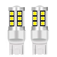 2ชิ้น T20ใหม่7443 W21/5 W 15 Smd 3030โคมไฟไฟ Led ท้ายรถตัวชี้วัดทิศทางมอเตอร์ไฟเบรคกลางวัน Lampu Jalan สีแดงสีเหลืองอำพัน