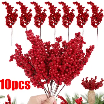 10Pcs Artificial Berries Branch Foam Decorative Berries Stems