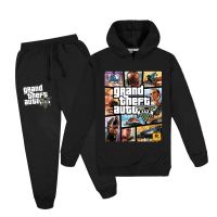 ชุดวอร์มพิมพ์ลาย GTA V สำหรับผู้ชายผู้หญิงชุดวอร์มเสื้อมีฮู้ดลำลองกางเกง2ชิ้นโอเวอร์ไซส์ชุดเสื้อผ้าผู้ชายแฟชั่นแบบสวมหัว