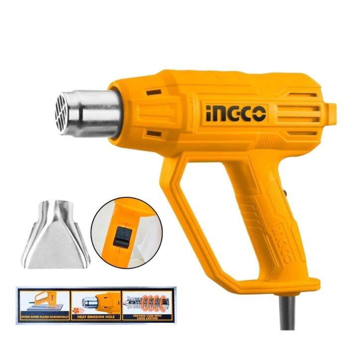 【COD4】 Ingco HG2000385 Electric Heat Gun / Hot Air with Nozzle Included