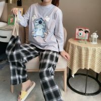 2021 Autumn Stitch Pajama Set Women Sleepwear Lounge Wear Set Soft Female Loungewear Nightwear Ladies Homewear Women Sleep Wear