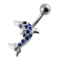 Jeweled Dolphin Belly Ring Body Jewelry