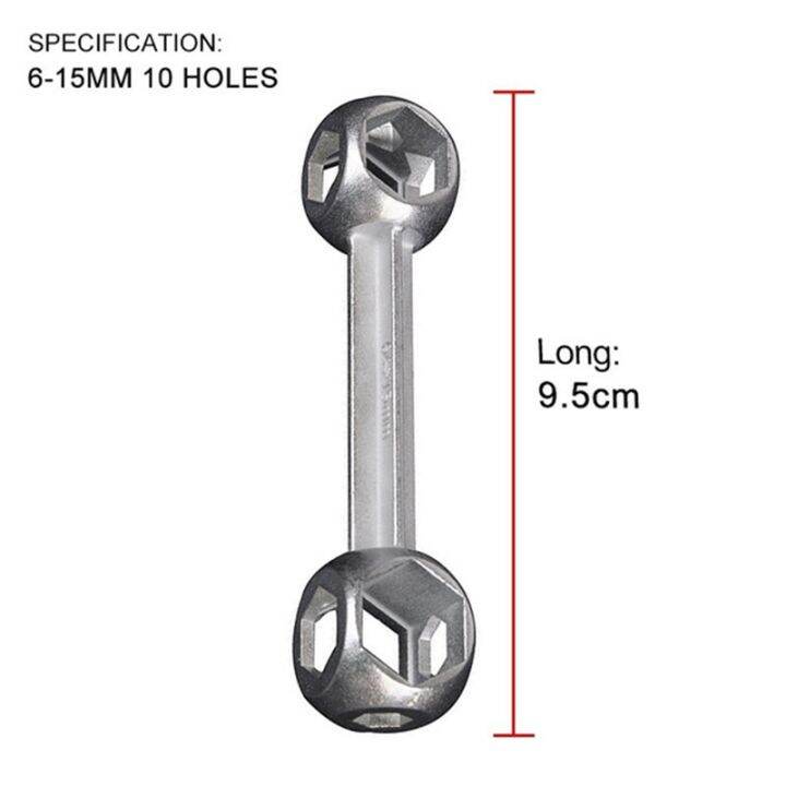 cifbuy-new-6-15mm-10-hole-bone-wrench-bicycle-repair-tool-lantern-hexagon-wrench-cycling-bicycle-screw