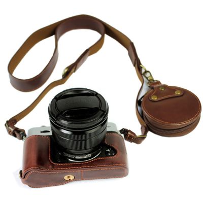 กระเป๋ากล้องเคสหนัง PU แบบพกพาสำหรับ Fujifilm XT10 X-T20 XT20 X-T30ด้านล่าง XT30II มีที่เปิดแบตเตอรีกรอบฝาครอบป้องกัน