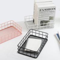 Rectangle Bathroom Metal Storage Basket Office Sundries wire Baskets Dressing Table Cosmetics Organizer Kitchen Items Basket