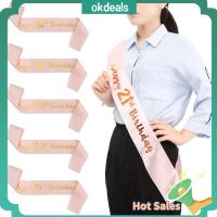 OKDEALS โรแมนติก ของตกแต่งงานปาร์ตี้สำหรับผู้หญิง โรสโกลด์ DIY ของขวัญสำหรับคุณแม่ สาววันเกิด มีความสุข 18/21/30/40/50/60 วันเกิดตลก Sash