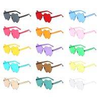 【CW】☊  Jelly Color Apple-shaped Frameless Sunglasses Outdoor Protection Glasses Fashion Personality Sunshades Goggles