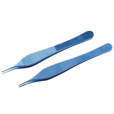 1Pcs Adson Tissue Forceps Ophthalmic Tweezers Tools Serrated Tips/Teeth Titanium Ophthalmic Eye Surgical Instruments
