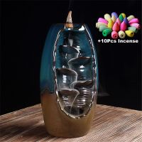 Enough Stock Free Gift 10Pcs Incense Cones Backflow Incense Burner Ceramic Aromatherapy Furnace Smell Aromatic Incense Road