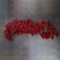 5.9 Ft Christmas Red Berry Garland Artificial Burgundy Red Pip Christmas Garland for Fireplace Decorations Holiday Decor