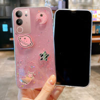 KOSLAM เคสโทรศัพท์กราฟิกดาวเคราะห์ดวงจันทร์ดาวประกายสำหรับ VIVO V29 5G V29e V29 Pro 5G V27 Pro 5G V27 5G V27e ดีไซน์ใหม่ TPU นุ่มปลอกโทรศัพท์มือถือคลังสินค้าพร้อม