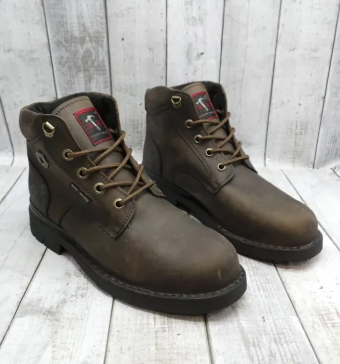 HOT★ BLACK HAMMER BH4660 Men Safety Boots HighCut Genuine Leather Oil ...