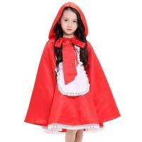 [TIN Household Products] Girls Fairy Tales Clothes Sexy Maid Uniform Children Halloween Kids Cosplay Fancy Dress Cape Little Red Riding Hood Costume