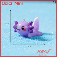 Qcici น่ารักจี้รูปมังกรเรซินหกเหลี่ยมปลาการ์ตูน Axolotl จี้รูปสัตว์สำหรับทำมือพวงกุญแจต่างหูสร้อยคอเครื่องประดับทำ