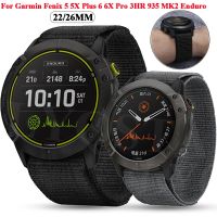 ✓ 26 22mm Sport nylonowy pasek do Garmin Fenix 6X 6 Pro 5X 5 Plus 3 3hr 935 945 Smartwatch bransoletka nadgarstek Correa