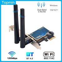 1200Mbps Wifi PCI-E เดสก์ท็อปไร้สายอะแดปเตอร์บลูทูธ4.0ดูอร์แบนด์802.11Ac ระบบเครือข่ายแบบ Wlan การ์ดสำหรับ Win 7 8 10