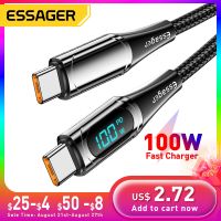 สาย USB Essager Type C ถึง USB C 100W/5A PD ชาร์จเร็ว R สายสำหรับ Macbook Type-C USBC 2M