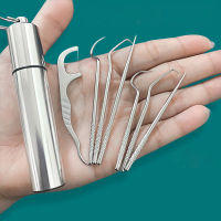 [Ready stock] Toothpick Pocket Set Stainless Steel Oral Cleaning Tooth Flossing Portable Reusable Toothpick Floss Teeth Cleaner with Storage Tube