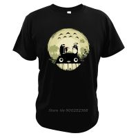 My Neighbor Totoro T Shirt Studio Ghibli Miyazaki Hayao Totoro Tshirts Men Short-Sleeve Cotton Tops Tees Streetwear 【Size S-4XL-5XL-6XL】