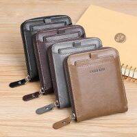 【CW】 Men  39;s Wallet Made of Leather Wax Purse for Men Coin Short Male Card Holder Wallets Around Money 2022