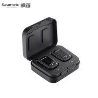 Saramonic ProX B1B2 2.4GHz Dual-Channel Wireless Lavalier ไมโครโฟนพร้อมเคสชาร์จสำหรับกล้องวิดีโอ DSLR,สีดำ
