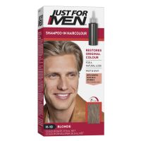 Just for Men Shampoo in Hair Color H-10 Blond. ผลิตภัณฑ์แชมพูเปลี่ยนสีผมสำหรับผู้ชายจากต่างประเทศสีบลอนด์