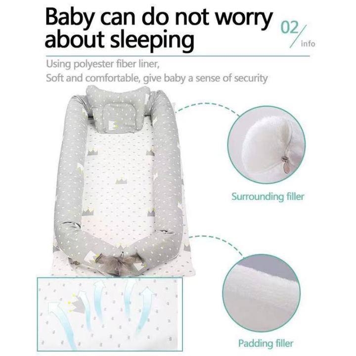 nest-with-pillow-portable-crib-cotton-cradle-for-newborn-baby-bed