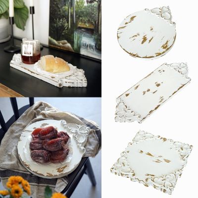 【CC】卐▪✚  1Pc Storage Tray Jewelry Display Plate Metal Serving Dessert Fruit Snack Supplies