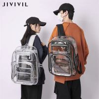 JIVIVIL กระเป๋าเป้กันน้ำ เป้pvcใส แพ็คเยลลี่นักเรียนใส