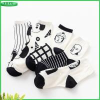 YUYU Fashion Casual White Black Striped Women Winter Warm Stocking Breathable High Hosiery Cotton Socks