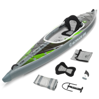 EXTASEA ULTIMATE ONE 400 KAYAK AUFBLASBAR HOCHDRUCK KAYAK FULL DROP-STITCH GREEN 1Person เรือคายัค