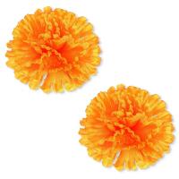 3.9Inch Marigold Flowers Artificial Day of the Dead Flower 250Pcs Fake Marigold Flowers Head for Marigold Garland Making