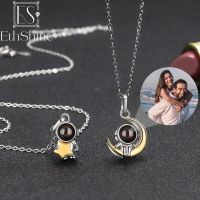 ┇  EthShine 2PC Couple Personalized Custom Photo 925 Projection Necklace Star Astronaut Matching Pendant Necklaces