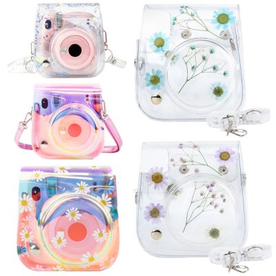 กระเป๋ากล้องสำเร็จรูปสำหรับ Fujifilm Instax Mini 12/11/9/8อุปกรณ์เสริมกล้องเคสกรอบใสแบบพกพาพร้อม Tali Bahu