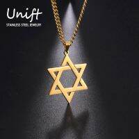 Unift Star of David Necklace Pentagon Vintage Jewelry Magen David Viking Amulet Stainless Steel Charm Necklace for Men Wholesale