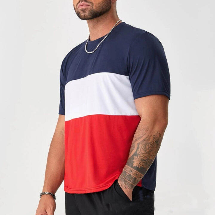 plus-size-summer-men-s-round-neck-loose-striped-short-sleeve-t-shirt