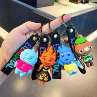 fvdbsdv Car Elemental Keychain New Version Key Case Cover Keychain Cute Kids Anime Hangings Pendant Elements Anime Keyring Accessories