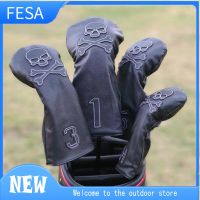 FESA กะโหลก Headcover ไม้กอล์ฟ Headcovers สำหรับคนขับ Fairway Putter 135H คลับชุดหัวหนัง PU สำหรับทุกเพศ