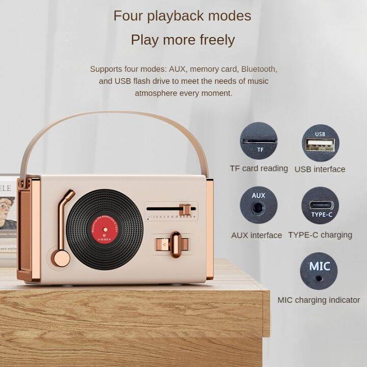 new-retro-bluetooth-v5-3-speaker-with-noise-canceling-microphone-outdoor-portable-speaker-mini-vinyl-music-player-tf-card-aux