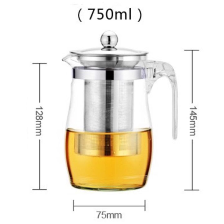 กาน้ำชา-กาชงชา-กาแก้ว-ขนาด-750-ml-ตัวแก้วหนาพิเศษ-ชนิดทนความร้อน-เหยือก-ขวดใส่น้ำชา