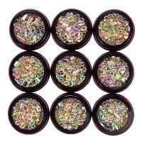 1 Box Mixed 3D Colorful Rhinestones Nail Art Decorations Gems Jewelry AB Shiny Metal Frame Steel Ball Charm Glass Accessories