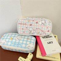 Pouch Pensil ซินนามอนกระเป๋าเครื่องเขียนความจุมากสำหรับผู้หญิงที่จัดระเบียบย่อยสไตล์ Ins