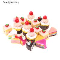 【Moon night 】[Beautyupyang] ของเล่นเค้กสตรอเบอร์รี่จิ๋ว 1:12 สําหรับบ้านตุ๊กตา 5 ชิ้น