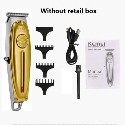 Kemei 1949 Professional Hair Clipper All Metal Men Electric Cordless Hair Trimmer 0mm Baldheaded T Blade Finish Haircut Machine