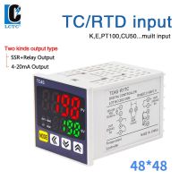 TC4S แสดงผลดิจิตอลอินพุต48*48 K อุปกรณ์ตัวควบคุมอุณหูมิ PID อัจฉริยะ SSR + รีเลย์4-20Ma เอาต์พุตชิ้นส่วนวงจรไฟฟ้า